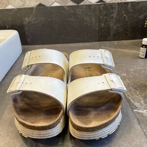 White Double Strap Sandals